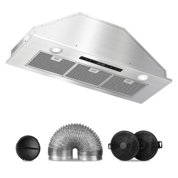 Range Hood Insert 36 Inch 600Cfm Builtin Kitchen Hood Ductedductless Convertible Vent Hood Insert With 4Speed Stove Exhaust