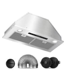 Range Hood Insert 30 Inch Vent Hood Insert With 600 Cfm Ductedductless Convertible Range Hood With 4 Speed Hood Fan For Kitch