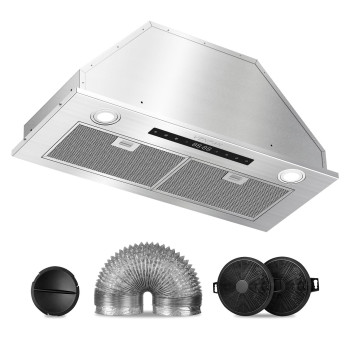 Range Hood Insert 30 Inch Vent Hood Insert With 600 Cfm Ductedductless Convertible Range Hood With 4 Speed Hood Fan For Kitch