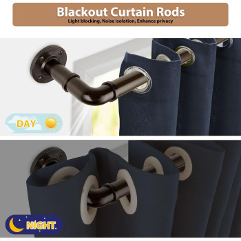 Industrial Curtain Rod Bronze 72 To 144 Inch Hotozon 1 Inch Heavy Duty Curtain Rods For Windows Blackout Wrap Around Splicing