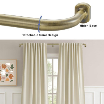 Splicing Room Darking Curtain Rods For Windows 28116 1Inch Diameter Wrap Around Adjustable Drapery Blackout Curtain Rod An