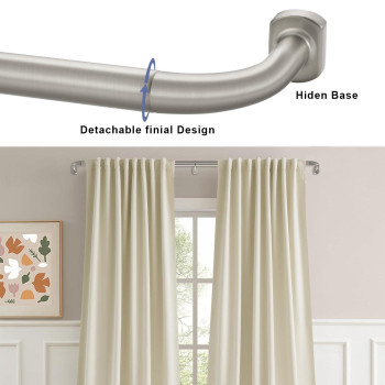 Splicing Room Darking Curtain Rods For Windows 2853 1Inch Diameter Wrap Around Adjustable Drapery Blackout Curtain Rod Mat