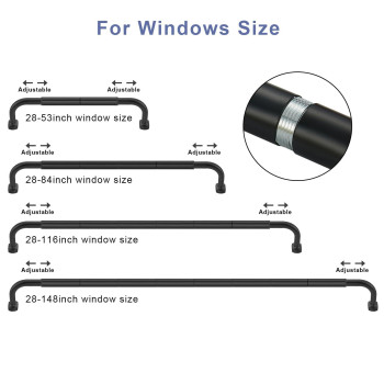 Splicing Room Darking Curtain Rods For Windows 2884 1Inch Diameter Wrap Around Adjustable Drapery Blackout Curtain Rod Mat