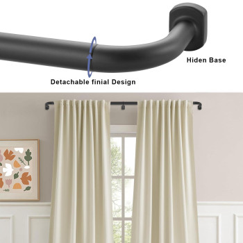 2 Pack 1Inch Diameter Wrap Around Curtain Rods 84120Inch Adjustable Length Room Darking Curtain Rods With Aluminum Finials And