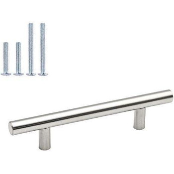 Homdiy Brushed Nickel Cabinet Pulls Cabinet Handles 200 Pack 96Mm 334 Inch Hole Centers Silver Drawer Pulls For Kitchen Bedro