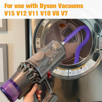 Funteck Dryer Lint Vacuum Attachment Kit For Dyson Gen5 V15 V12 V11 V10 V8 V7 Vacuum Cleaners Including Flexible Refrigerator C