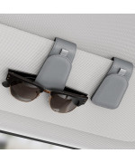 Sotfamily Sunglass Holder For Car Suede Cloth Magnetic Sunglasses Clip For Car Visor Glasses Holder Clip For Car 2 Packs Gra