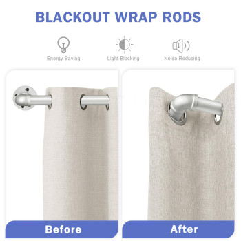 Curtain Rods For Windows 144 To 168 1 Inch Industrial Curtain Rod Wrap Around Silver Curtain Rods Indooroutdoor Curtain Rod