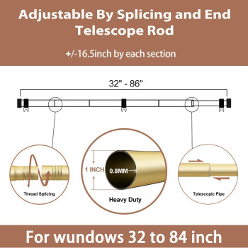 Curtain Rods For Windows 48 To 84 1 Inch Curtain Rod Set Heavy Duty Drapery Rods With Adjustable Curtain Rods Outdoor Modern