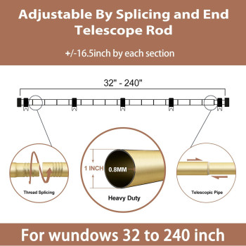 Curtain Rods For Windows 32 To 240 1 Inch Curtain Rod Set Heavy Duty Drapery Rods With Adjustable Curtain Rods Outdoor Modern