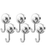 Findmag 60Lbs Powerful Magnetic Hooks N52 Heavy Duty Neodymium Magnet Hooks Silver Magnetic Swivel Hook For Hanging Strong Mag