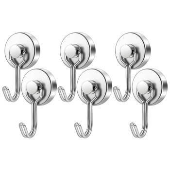 Findmag 60Lbs Powerful Magnetic Hooks N52 Heavy Duty Neodymium Magnet Hooks Silver Magnetic Swivel Hook For Hanging Strong Mag