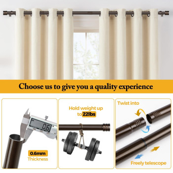 Bronze Curtain Rods For Windows 66 To 144 Inch Usfook 1 Inch Heavy Duty Curtain Rod Splicing Drapery Rods With Cap Finial