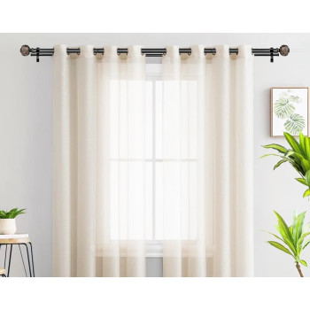 1 Inch Black Double Curtain Rods For Windows 120 To 180 Inches Usfook Adjustable Heavy Duty Drapery Rods 140 To 195 Inches Tel