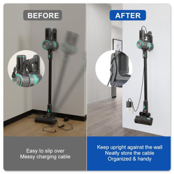 Lanmu Wall Mount Holder Compatible With Wyze Cordless Vacuum S Hanger Hook With Charging Cable Management Clip Stick Vacuum