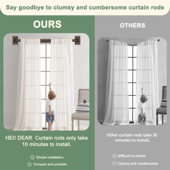 Hei Dear Curtain Rods 2 Pack Bronze Curtain Rod Blackout Curtain Rod Wrap Around Curtain Rod Curtain Rods For Windows 36 To 88