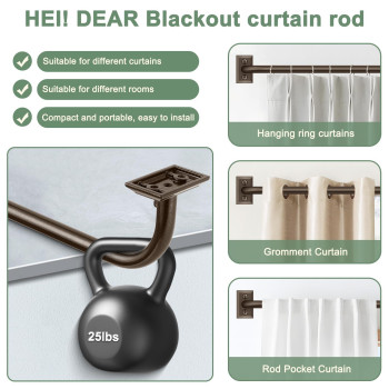 Heidear Curtain Rods Bronze Curtain Rod Blackout Curtain Rod Wrap Around Curtain Rod Curtain Rods For Windows 28 To 60 58