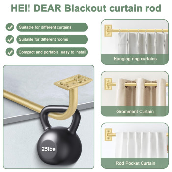 Hei Dear Curtain Rods Gold Curtain Rod Blackout Curtain Rod Wrap Around Curtain Rod Curtain Rods For Windows 28 To 48 58 I