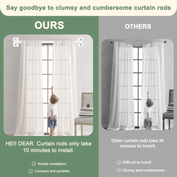 Hei Dear Curtain Rods White Curtain Rod Blackout Curtain Rod Wrap Around Curtain Rod Curtain Rods For Windows 28 To 60 58