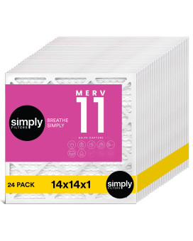 Simply Filters 14X14X1 Merv 11 Mpr 1000 Air Filter 24 Pack Actual Size 1375X1375075 Hvac Ac Furnace Air Pleate