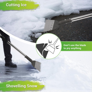 Multifunctional Flat Shovel Snow Shovel For Driveway Heavy Duty Floor Ice Scraper Cleaning Shovel With Long Stainless Steel Ha