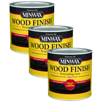 Minwax Wood Finish 227644444 12 Pint True Black Pack Of 3