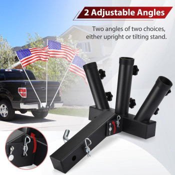 Gadfish Trailer Hitch Flagpole Mount Two Mounting Options Us Flag Hitch Mount Universal Flag Hitch Mount For All 2 Receiver