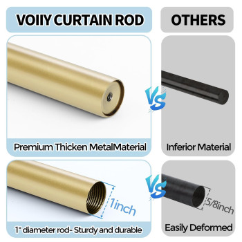 Gold Curtain Rods For Windows 36 To 240 Inch320 Feet 1 Diameter Rods With Modern Style End Cap Finials Size36240 Inch