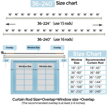 Silver Curtain Rods For Windows 36 To 240 Inch320 Feet 1 Diameter Rods With Modern Style End Cap Finials Size36240 Inch