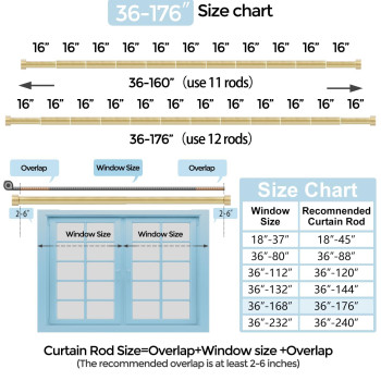 Gold Curtain Rods For Windows 36 To 176 Inch314 Feet 1 Diameter Rods With Modern Style End Cap Finials Size36176 Inch