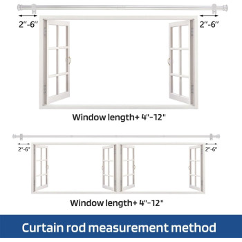 Curtain Rods 2 Pack Curtain Rods For Windows 30 To 116 Inch 58 Curtain Rod With Brackets For Bedroom Living Room Kitchen Silver