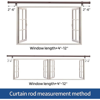 Curtain Rods 2 Pack Curtain Rods For Windows 30 To 88 Inch 58 Curtain Rod With Brackets For Bedroom Living Room Kitchen Brown