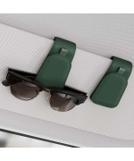 Sotfamily Sunglass Holder For Car Suede Cloth Magnetic Sunglasses Clip For Car Visor Glasses Holder Clip For Car 2 Packs Gra