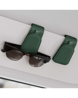 Sotfamily Sunglass Holder For Car Suede Cloth Magnetic Sunglasses Clip For Car Visor Glasses Holder Clip For Car 2 Packs Gra