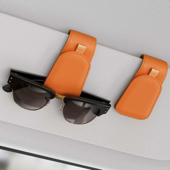 Sotfamily Sunglass Holder For Car Suede Cloth Magnetic Sunglasses Clip For Car Visor Glasses Holder Clip For Car 2 Packs Ora