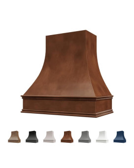 Riley Higgs Curved Front Chocolate Range Hood Cover With Decorative Molding Wall Mounted Wood Range Hood Covers Plywood And