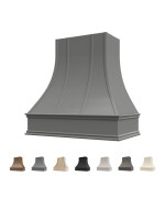 Riley Higgs Curved Front Grey Range Hood Cover With Decorative Molding Wall Mounted Wood Range Hood Covers Plywood And Mapl