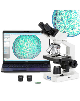 Omax M82E 40X1000X Lab Led Binocular Compound Microscope With Double Layer Mechanical Stage