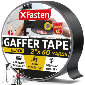 Xfasten Black Gaffers Tape 2 Inch X 60 Yards 180 Feet Residuefree Matte Black Gaffer Tape 2 Inch Nonreflective Easytotear