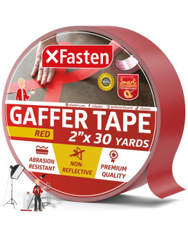 Xfasten Red Gaffers Tape 2 Inch X 30 Yards No Residue Tape Pro Gaff Tape For Cable Nonreflective Matte Finish Gaffer Tape H