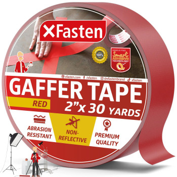 Xfasten Red Gaffers Tape 2 Inch X 30 Yards No Residue Tape Pro Gaff Tape For Cable Nonreflective Matte Finish Gaffer Tape H