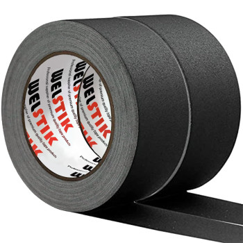 Welstik 2 Pack Black Gaffers Tape 2 X 33 Yards10 Longer Gaffers Tape Waterproof Matte Finish Gaff Tape Non Reflective Easy T