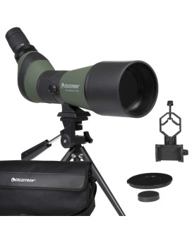 Celestron Landscout 80Mm Angled Spotting Scope Fully Coated Optics 2060X Zoom Eyepiece Rubber Armored Tabletop Tripod