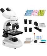 Svbony Sv605 Compound Binocular Microscope For Students 80X1600X Twolayer Mechanical Stage Microscope Dual Led Illumination