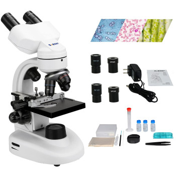 Svbony Sv605 Compound Binocular Microscope For Students 80X1600X Twolayer Mechanical Stage Microscope Dual Led Illumination