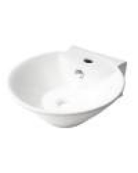 ALFI brand ABC113 White 17 Round Wall Mounted Ceramic Sink with Faucet Hole