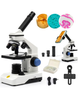 Swift Compound Monocular Microscope Kit For Students Beginners 80X2000X Stem Kit With All Metal Body Microscope Carrying Box