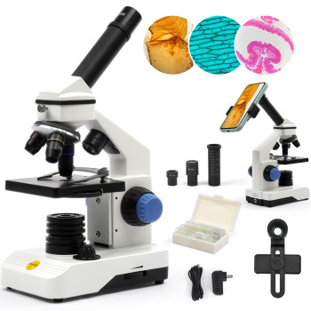 Swift Compound Monocular Microscope Kit For Students Beginners 80X2000X Stem Kit With All Metal Body Microscope Carrying Box