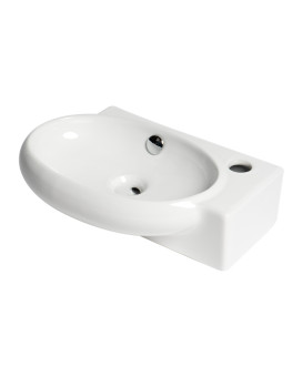 ALFI brand ABC117 White 17 Small Wall Mounted Ceramic Sink with Faucet Hole