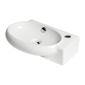 ALFI brand ABC117 White 17 Small Wall Mounted Ceramic Sink with Faucet Hole